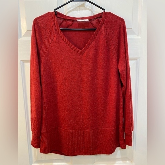 FYVE Long Sleeve Sweater Lightweight Heathered Red Women's Size L - Picture 1 of 8